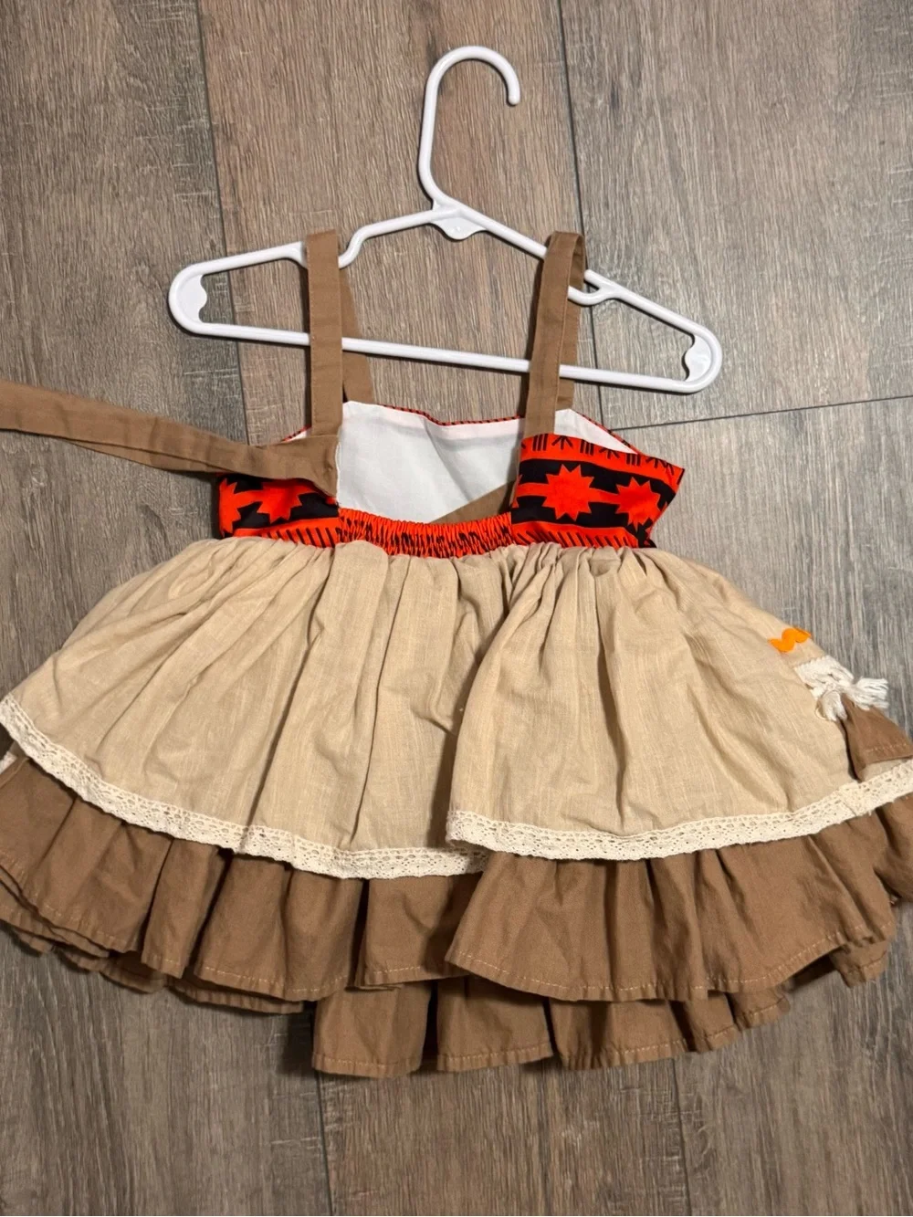 Festive Tribal-Inspired Kids Costume Dress in Beige and Red - Brand